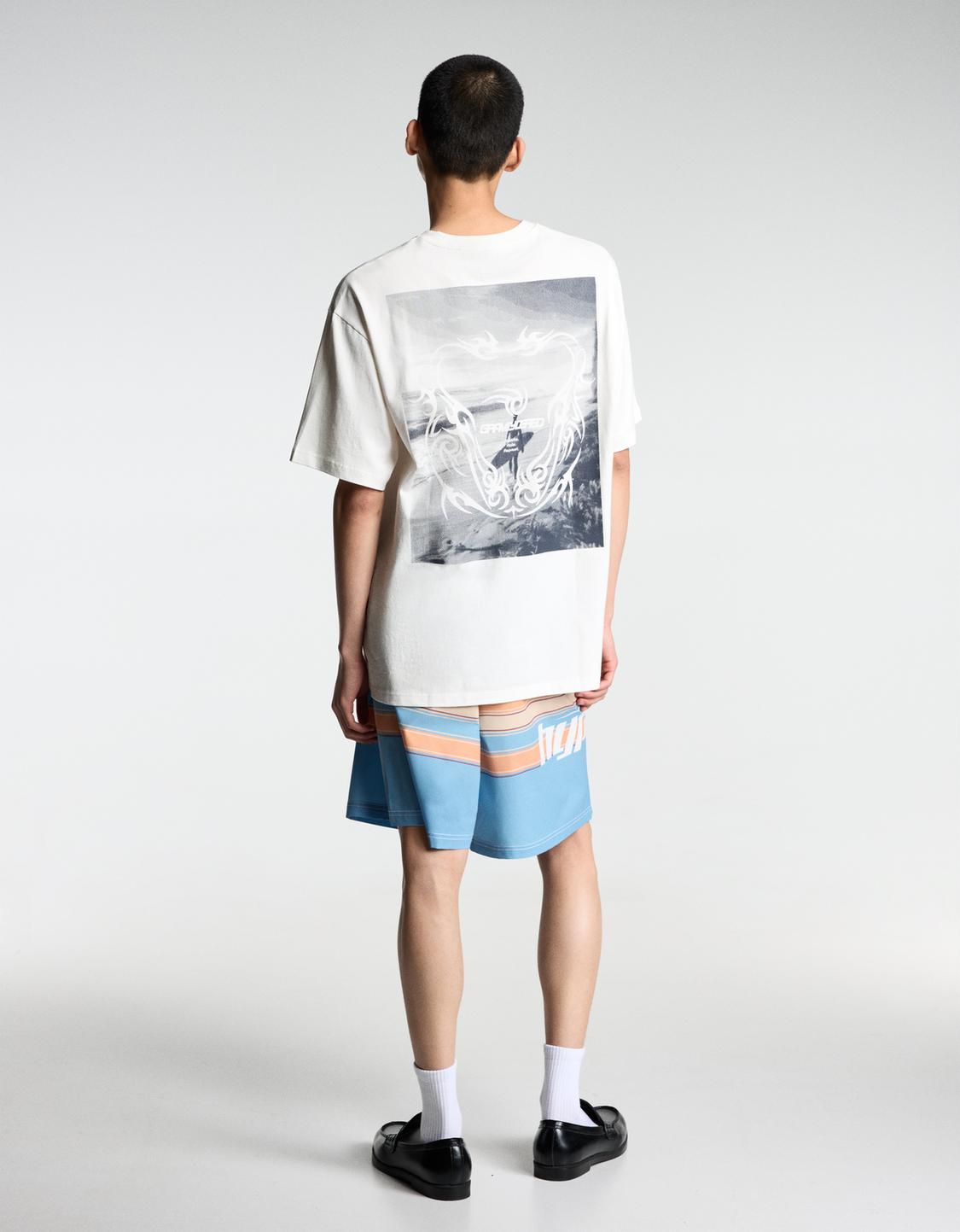 Long printed swimming trunks