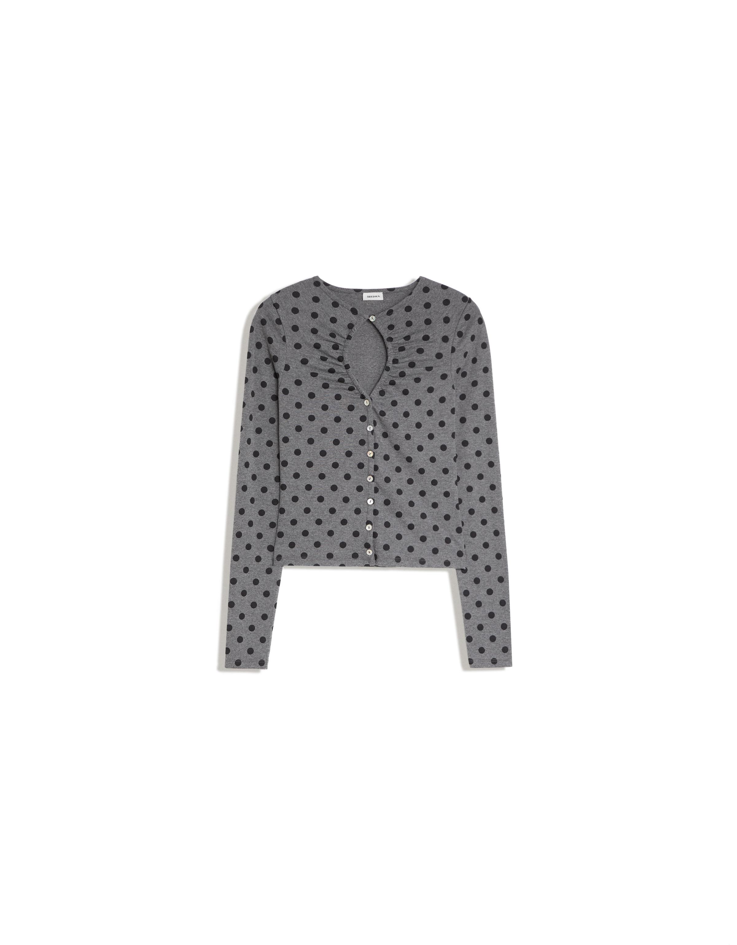 Jacket with neckline split — Dark grey