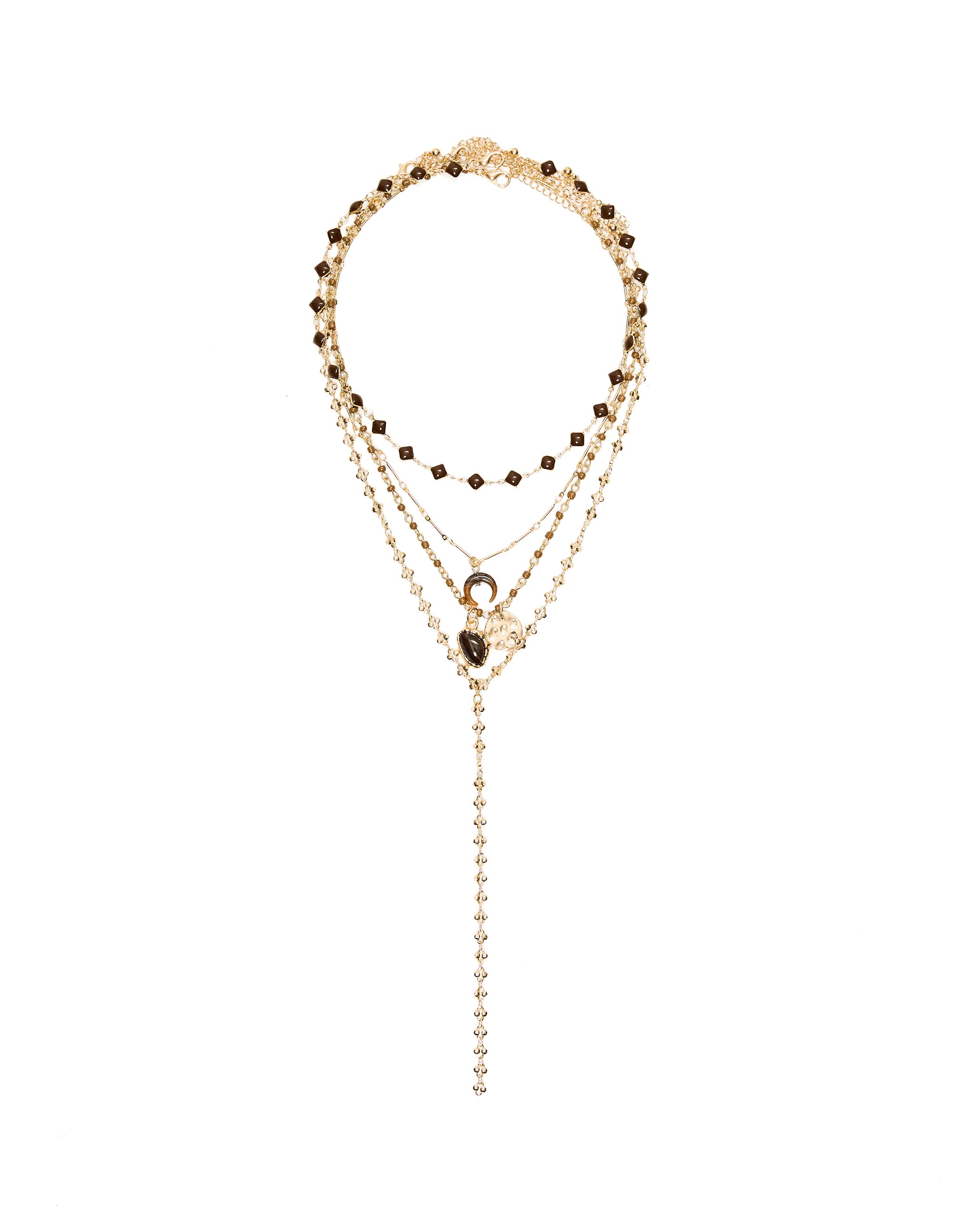 Pack of stone necklaces — Gold