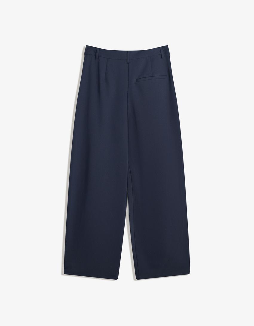 Pantalon tailoring taille croisée-Marine-4
