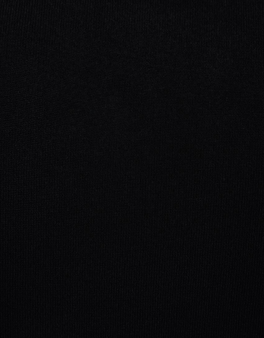 Pull col roulé fin-Noir-5