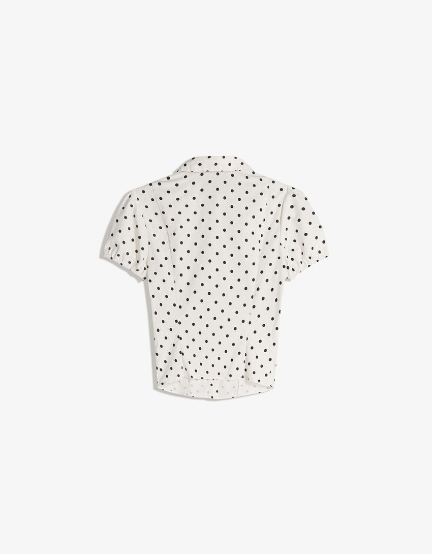 Camisa manga corta-Blanco / Negro