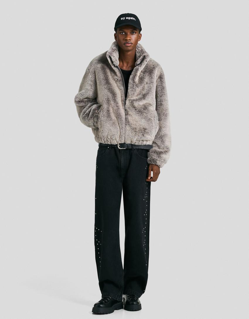 Jeans baggy fit clous-Noir