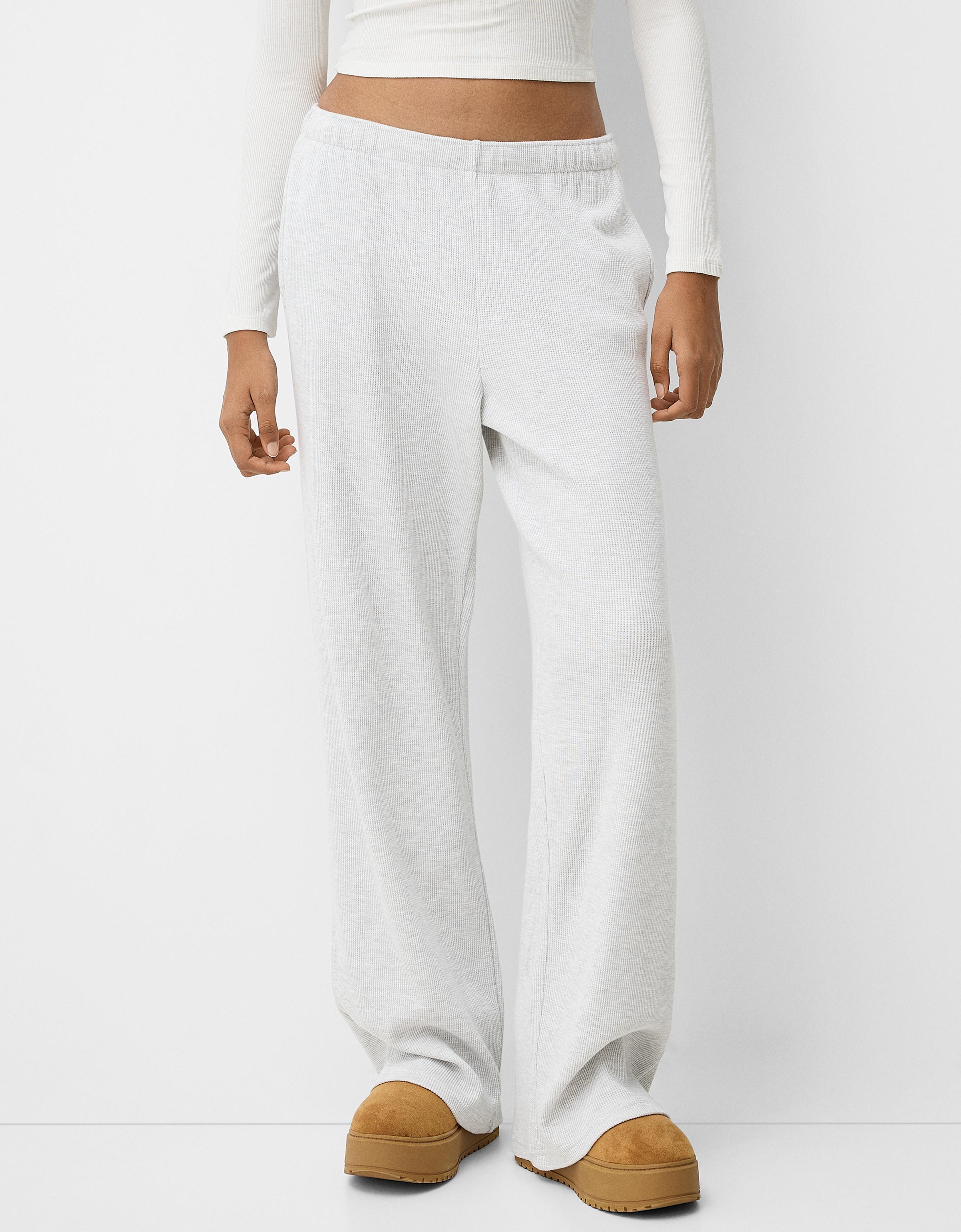 Bershka Geprägte Hose Damen 10-12 Grau