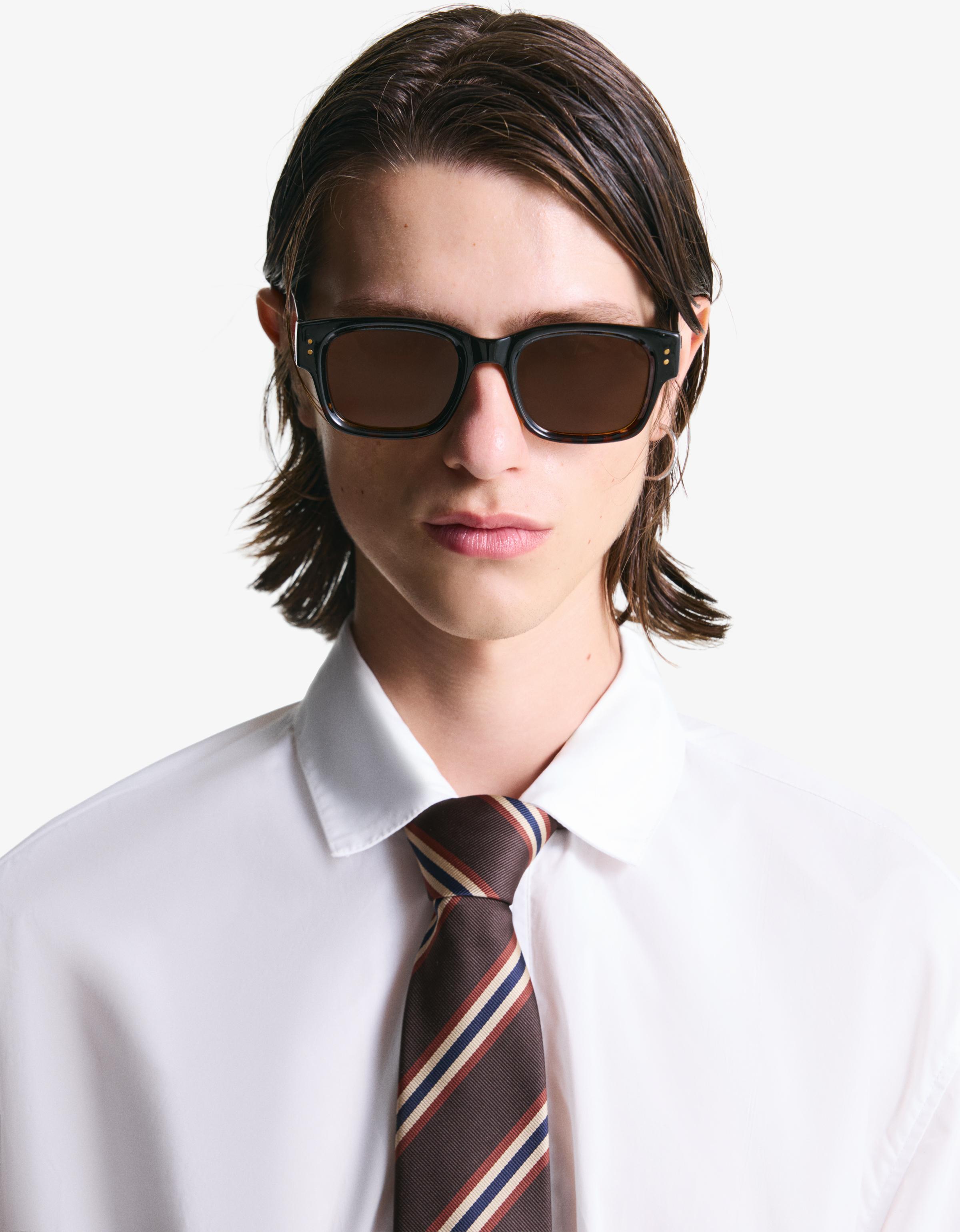 Bershka Gestreifte Krawatte Herren Braun