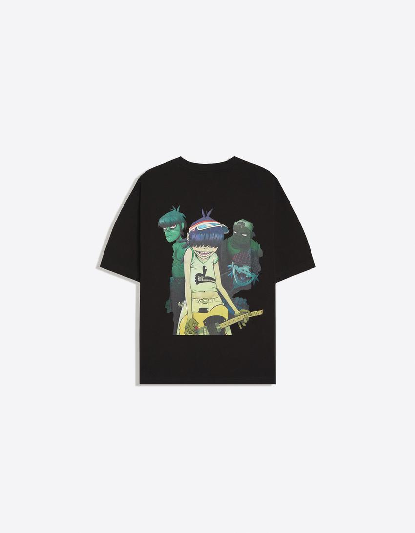 T-shirt relaxed fit imprimé GORILLAZ-Noir