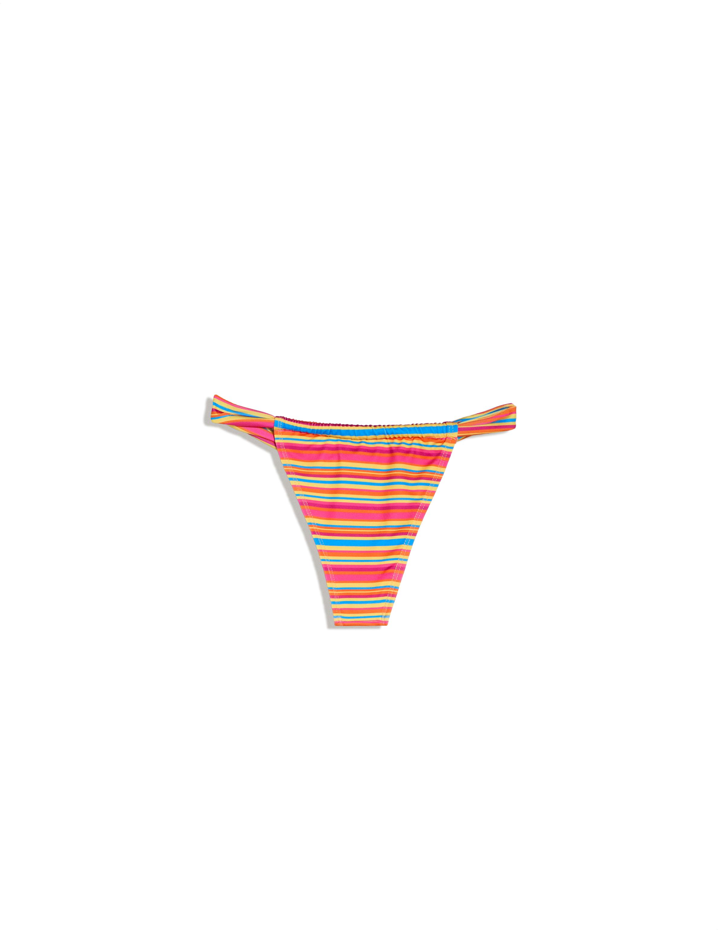 Striped bikini bottoms — Pink