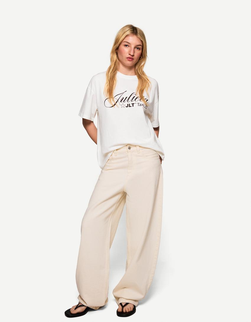 Camiseta Julieta manga corta print-Blanco roto-2