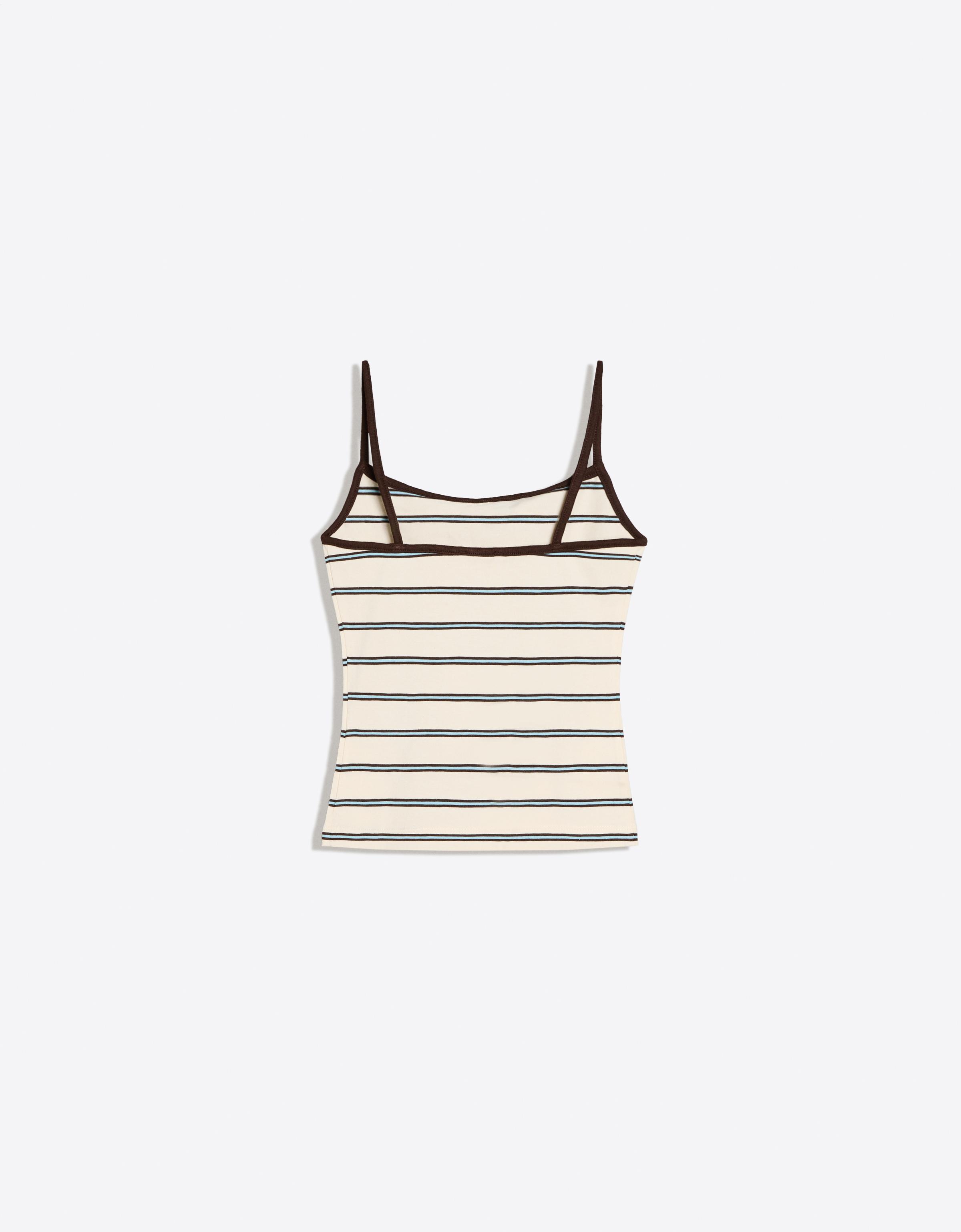 Contrast strappy top — Cream