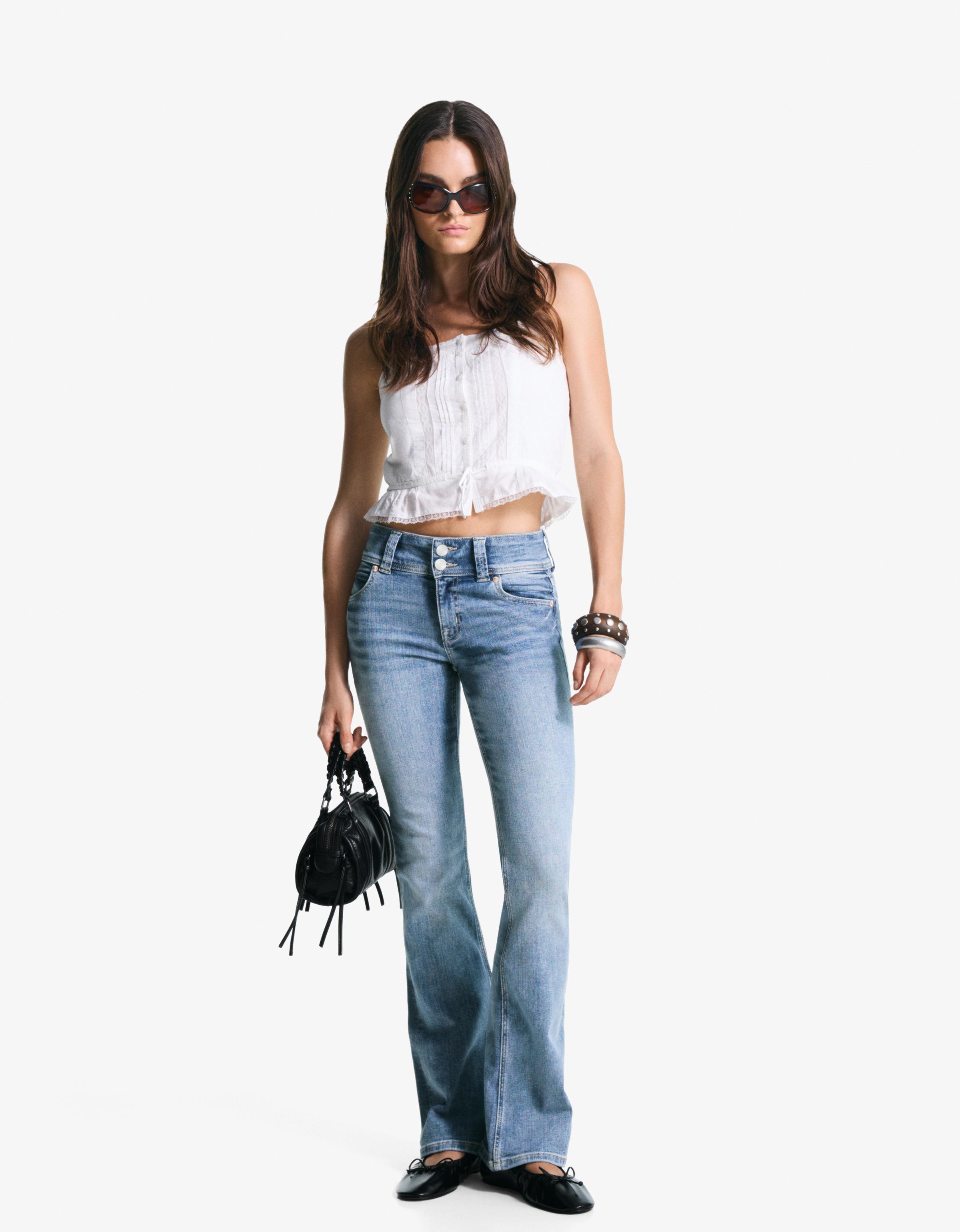 Düşük bel kapaklı bootcut jean - Görsel 81