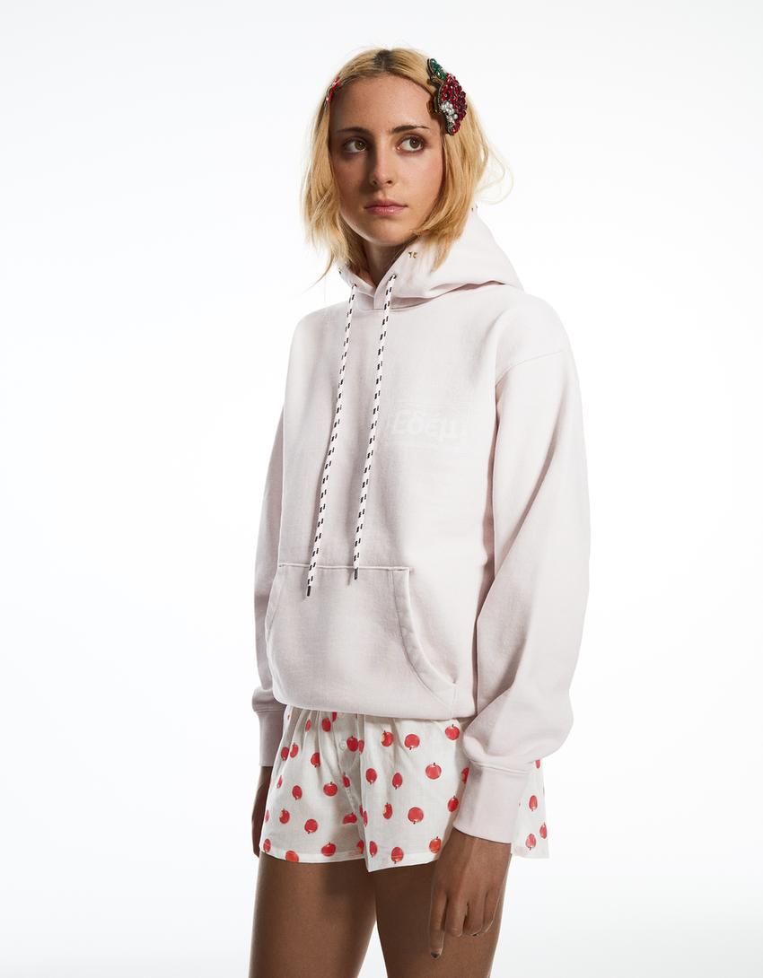 Sweat à capuche ARIES X BERSHKA-Rose
