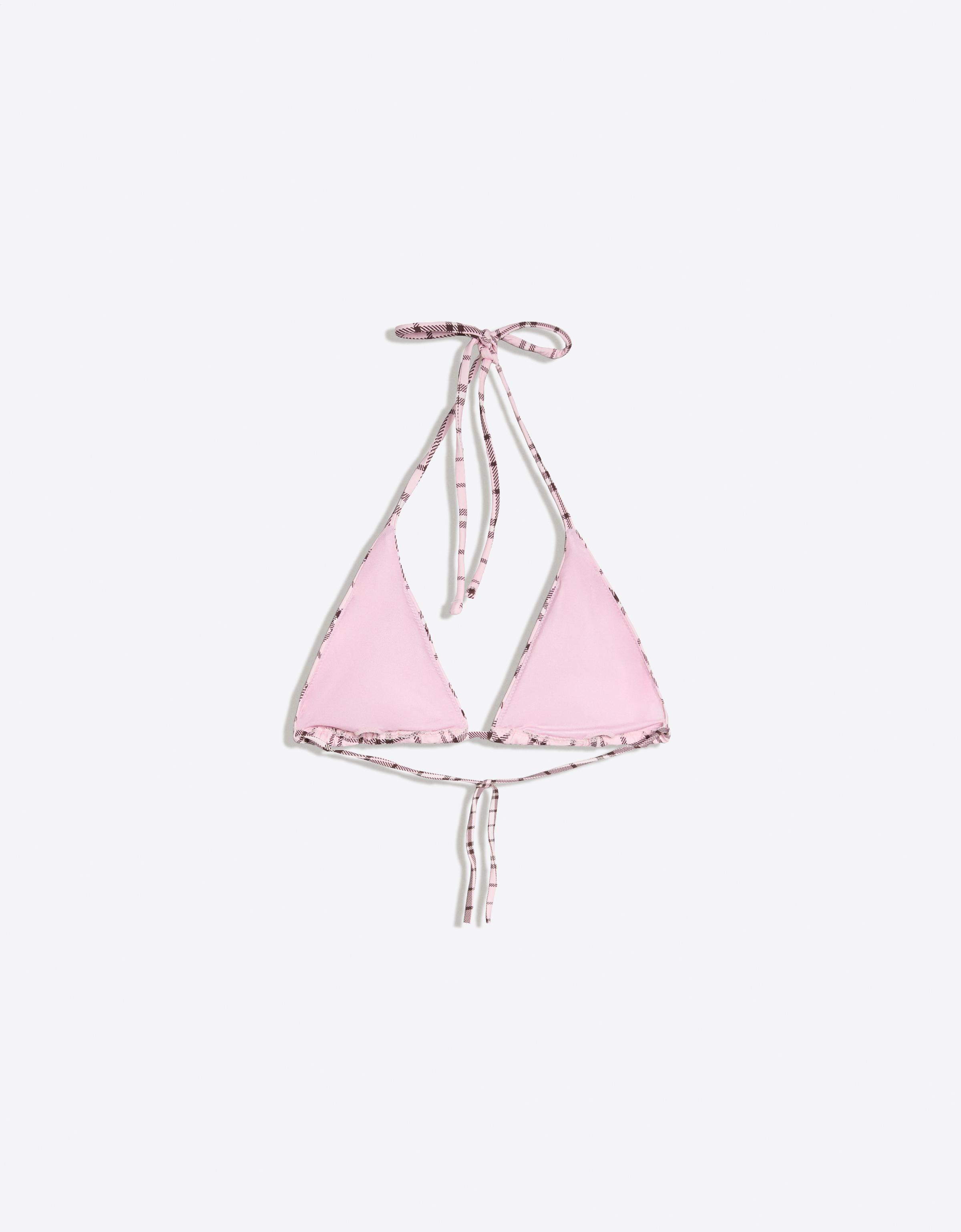 Checked triangle bikini top — Pink