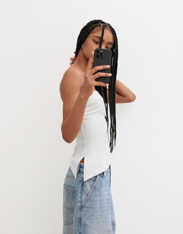 Büzgülü bandeau top