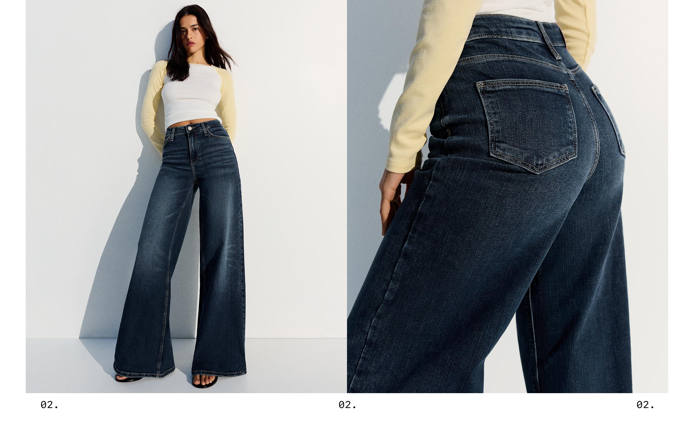 High-waist wide-leg jeans — Blue