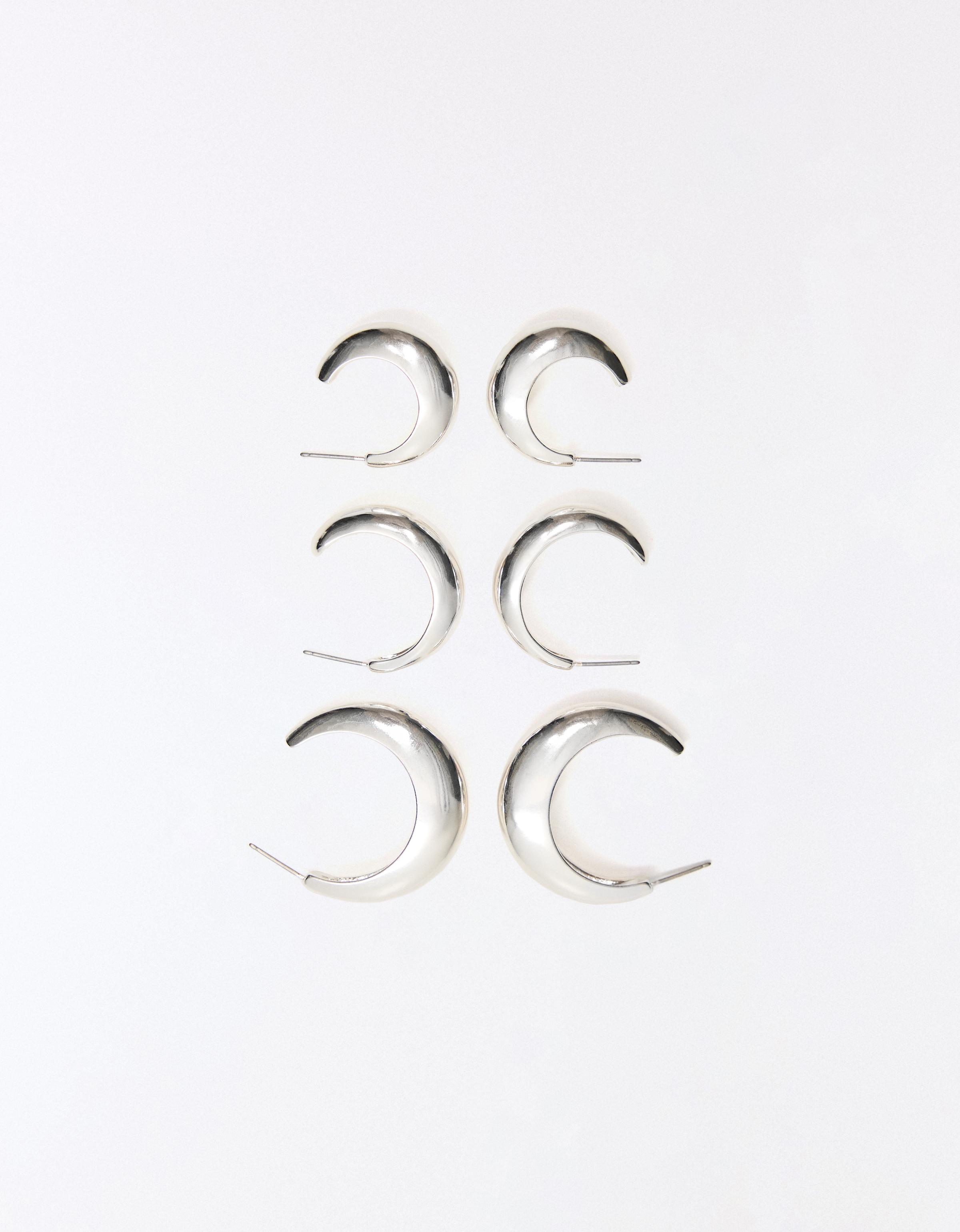 Lot 3 Boucles D’oreilles Créoles M Argent