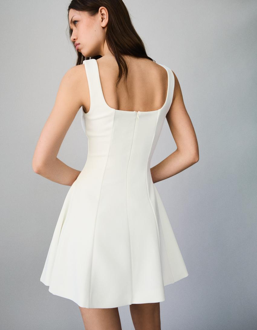 Robe jupe évasée-Blanc