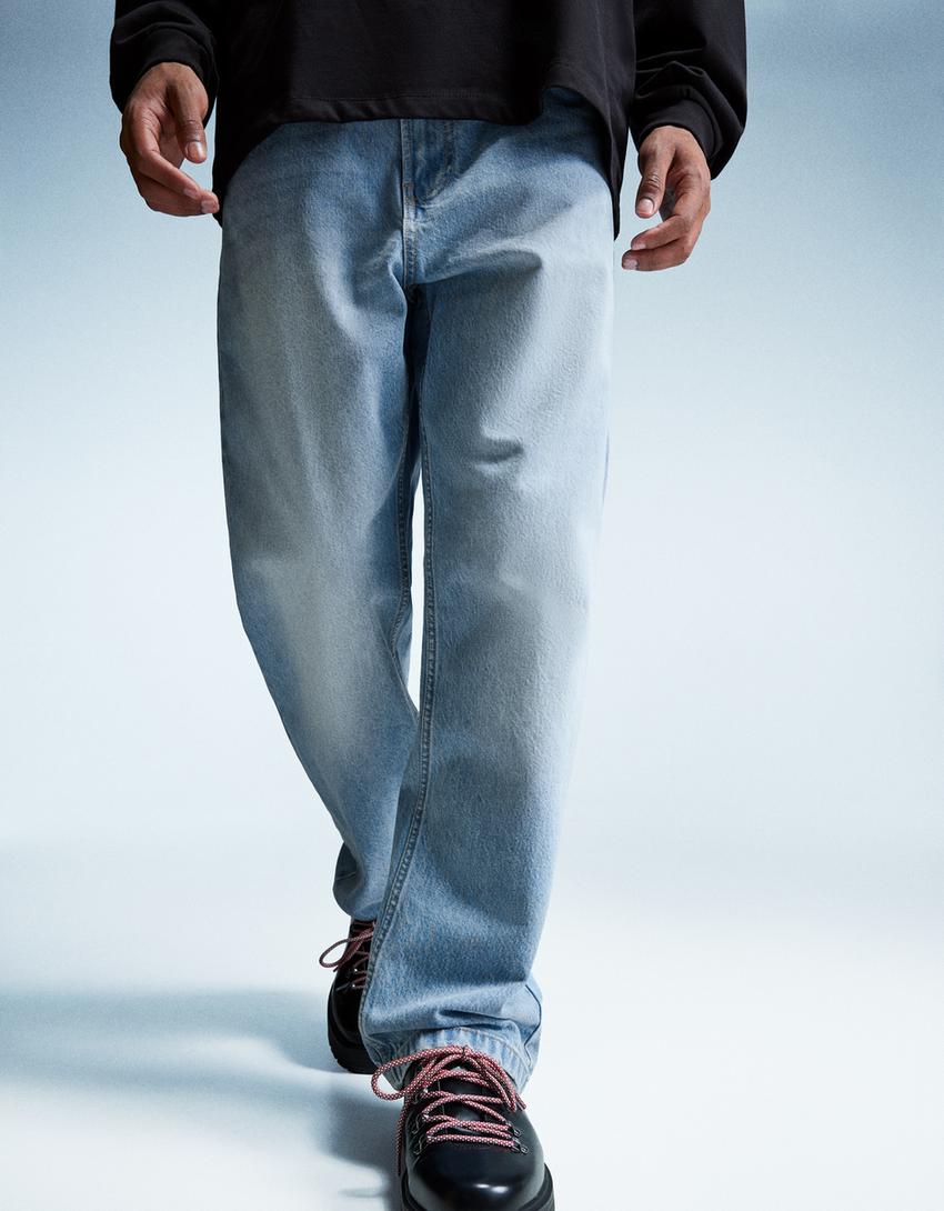 Jeans baggy-Azul lavado