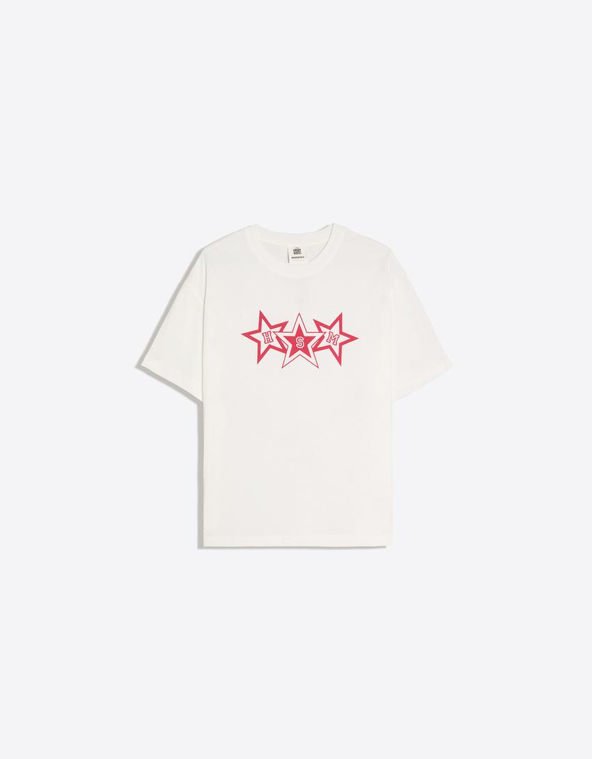 High School Musical boxy print T-shirt-Off white