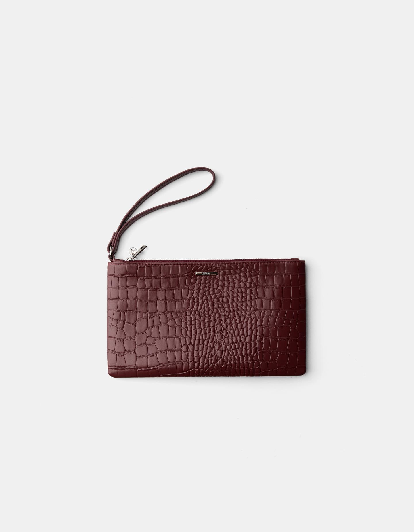 Bershka Brieftasche Mit Animalprint-Gravur Damen Bordeaux günstig online kaufen