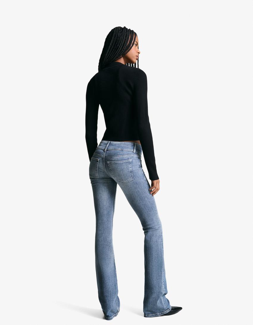 Low-rise boot-cut jeans-Blue-1