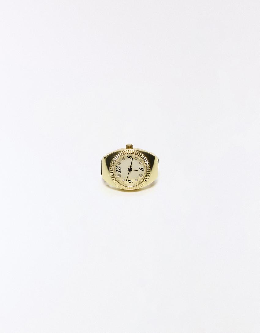 Inel ceas circular-Aur