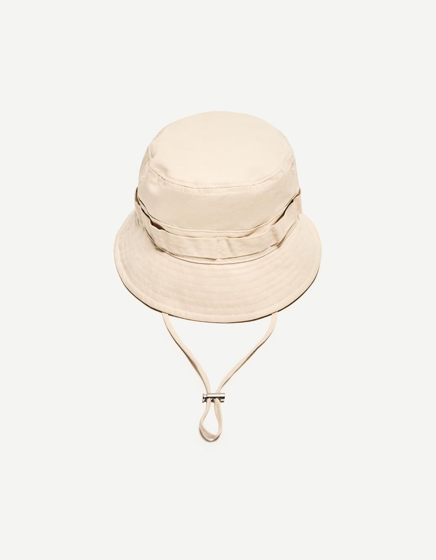 Chapeau bob effet délavé-Écru