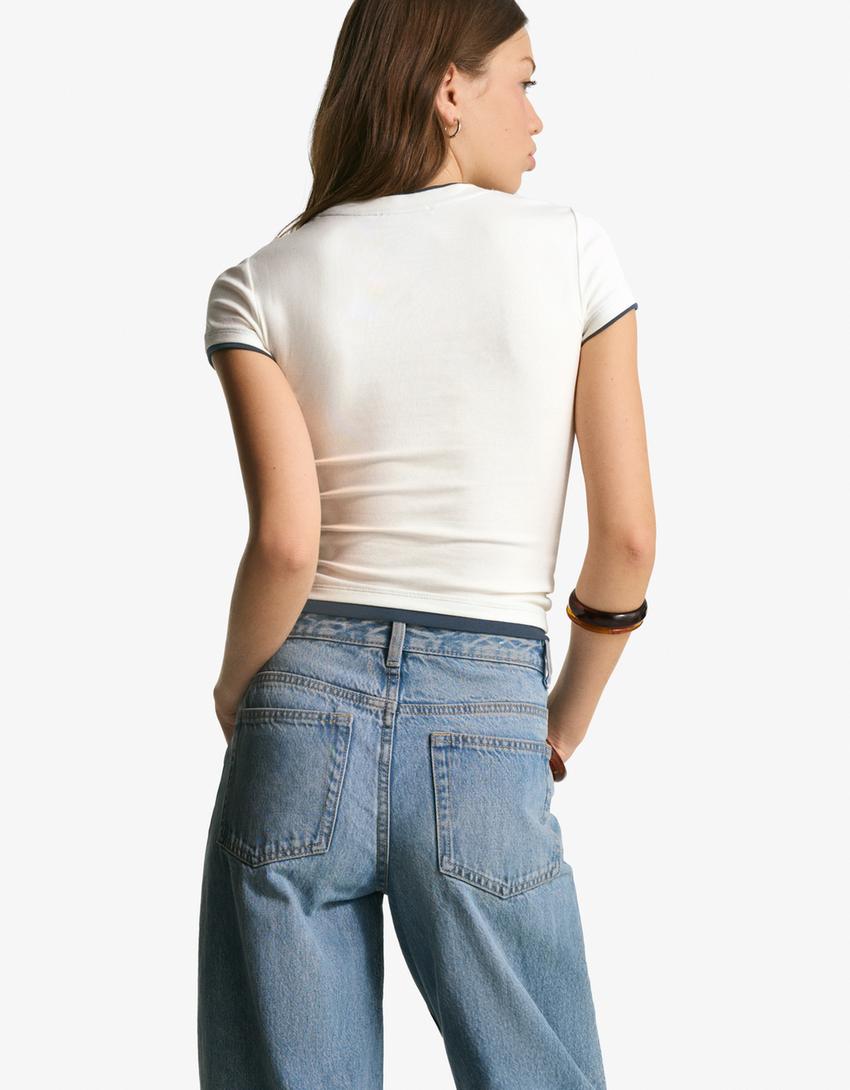 Short sleeve print T-shirt-Off white