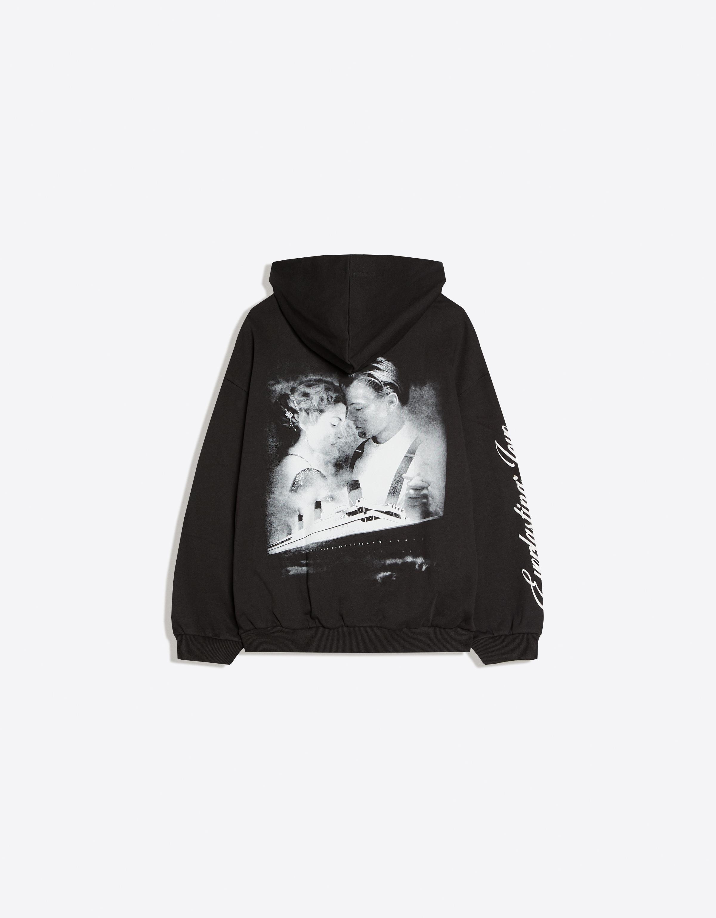 Titanic print hooded sweatshirt