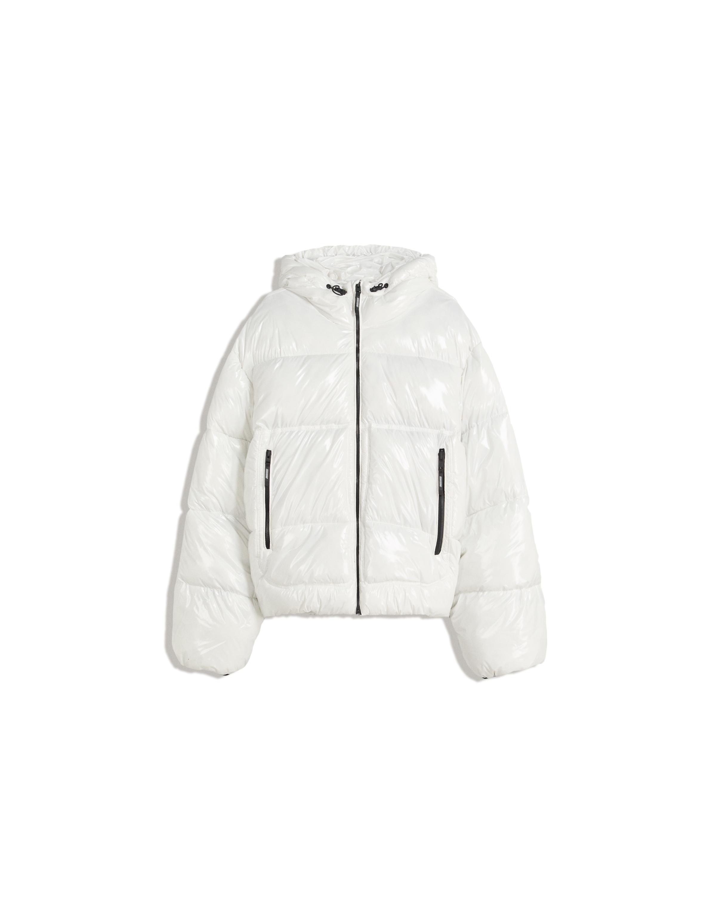 Hooded puffer jacket — White