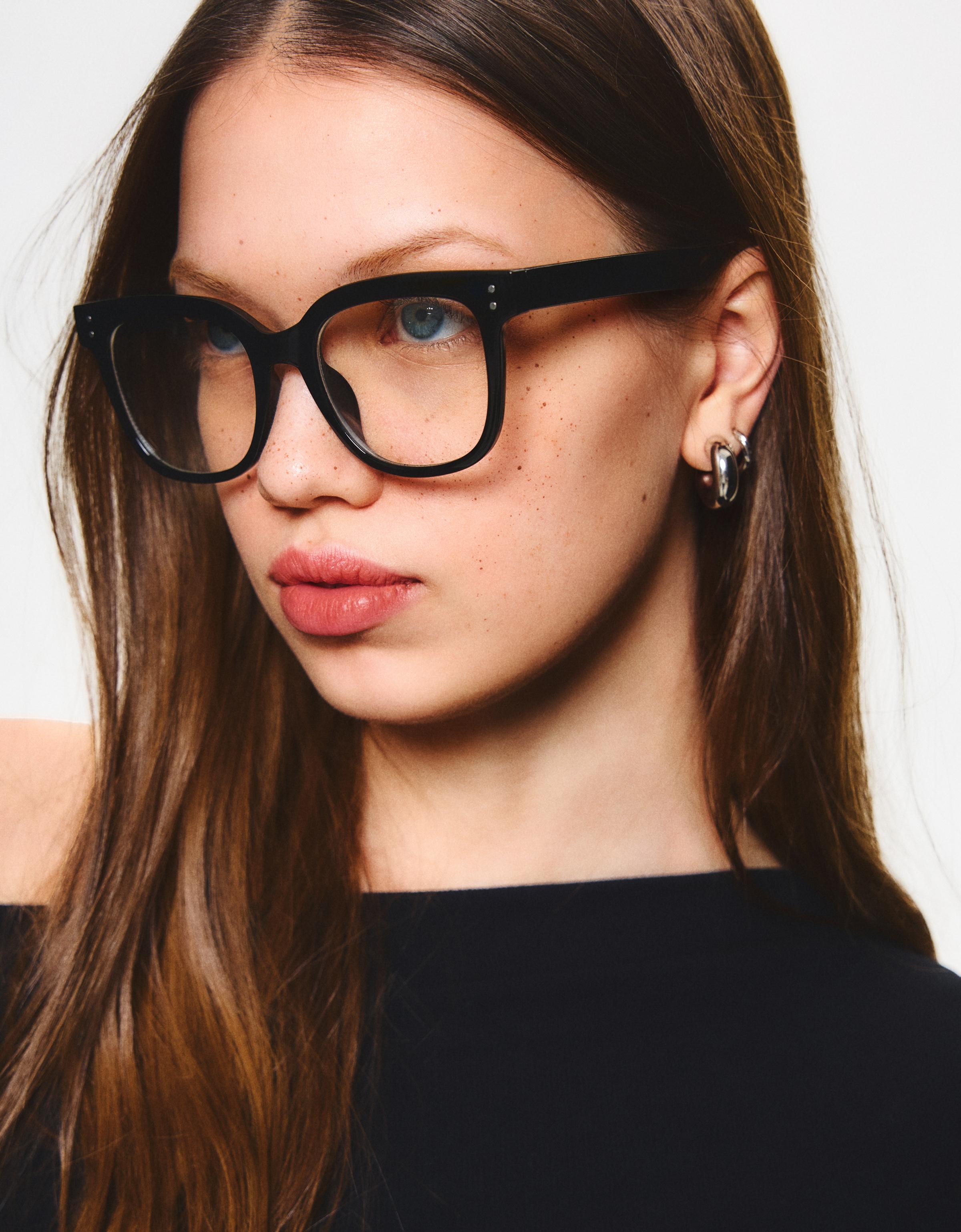 Bershka Sonnenbrille Mit Acetatgestell Damen Schwarz