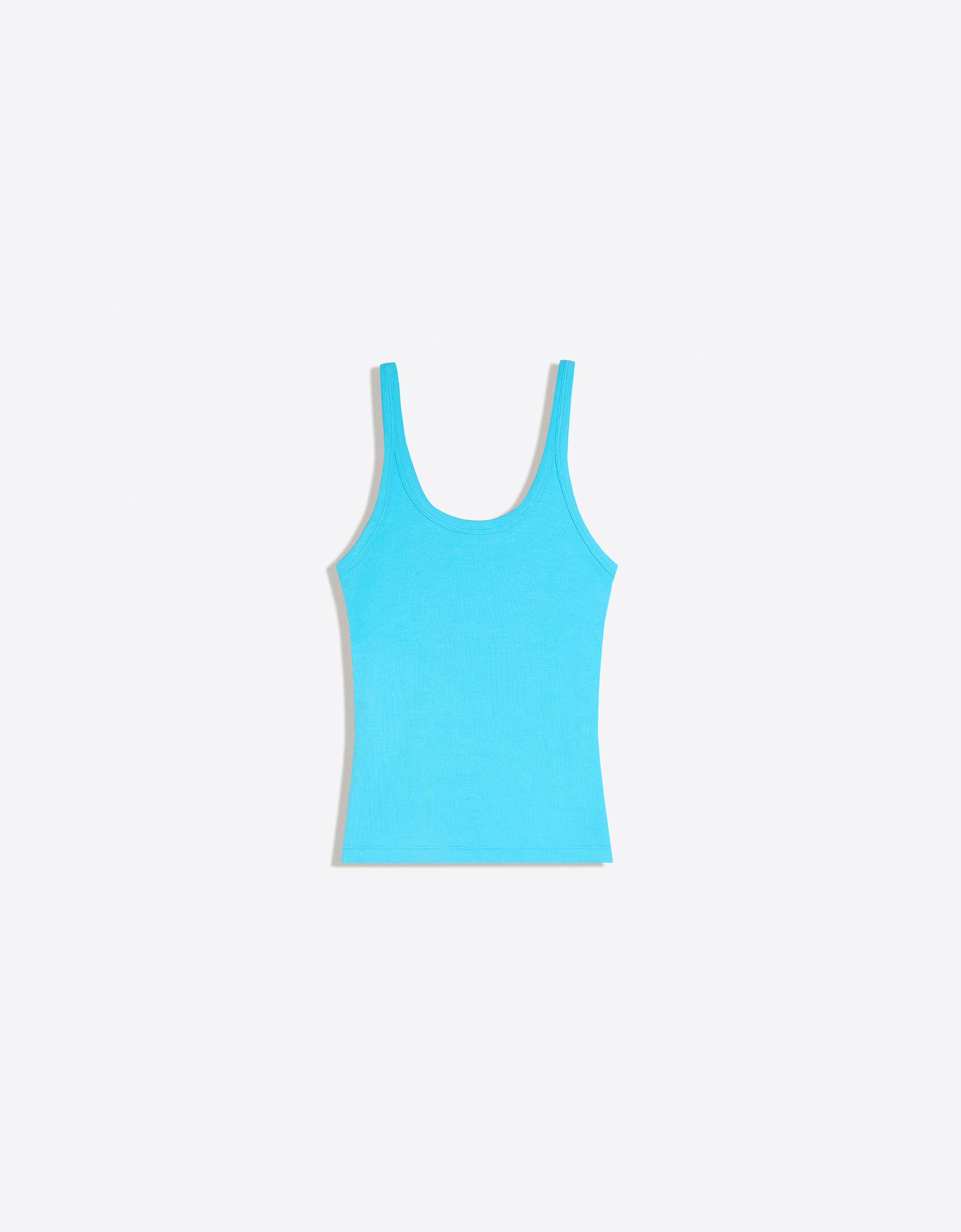 Ribbed vest top — Blue