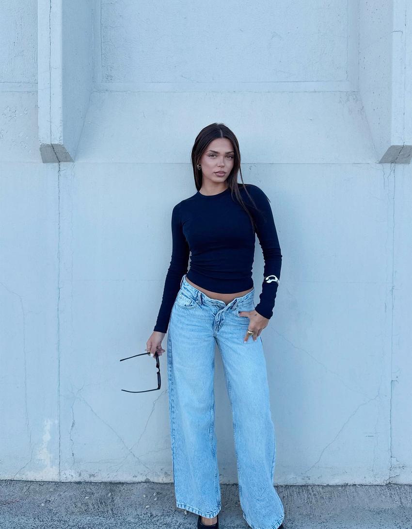 Crop Top Boyfriend Jean Looks She's Yours Light Wash Denim Wide