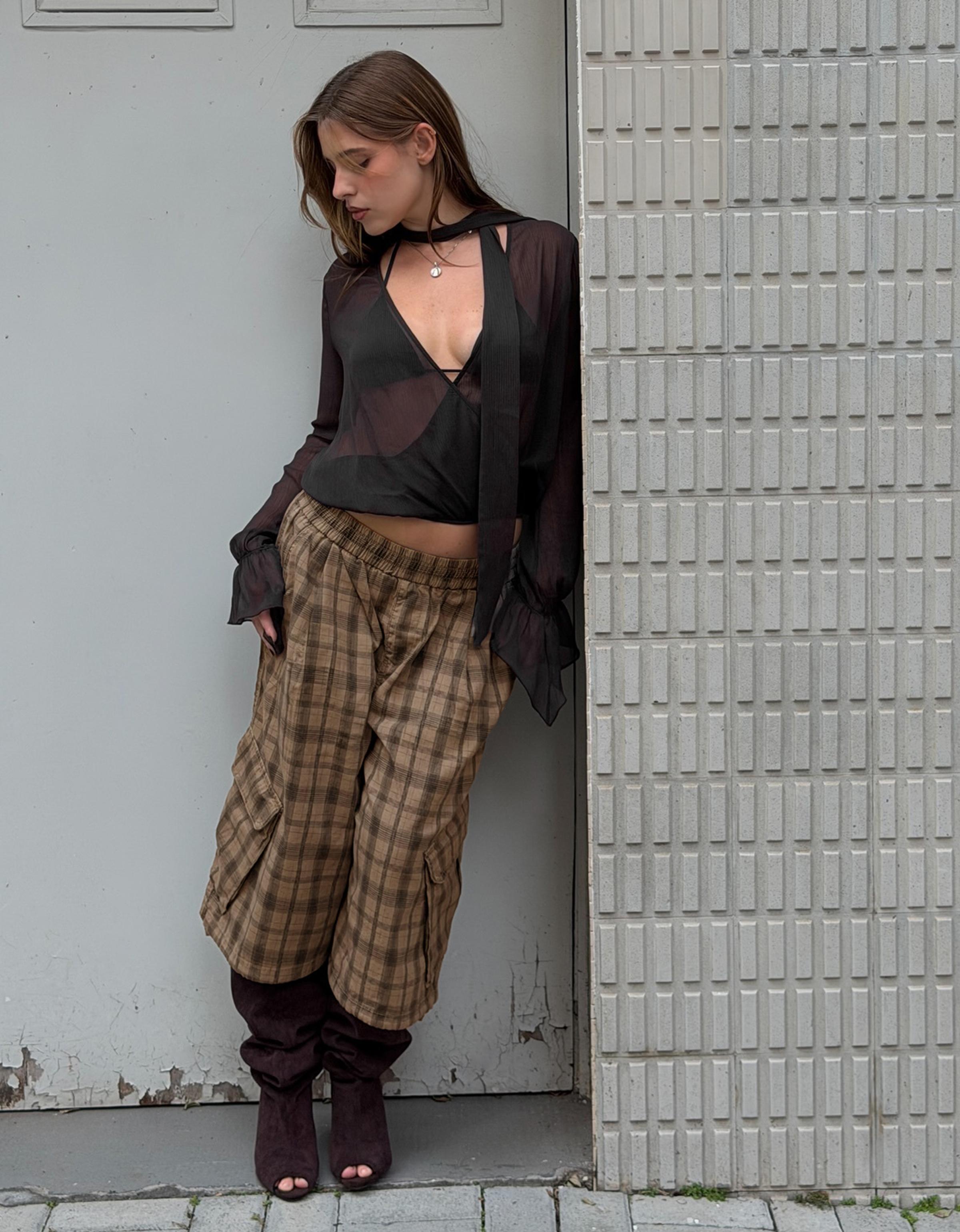 Uzun kollu kruvaze bluz - Görsel 40