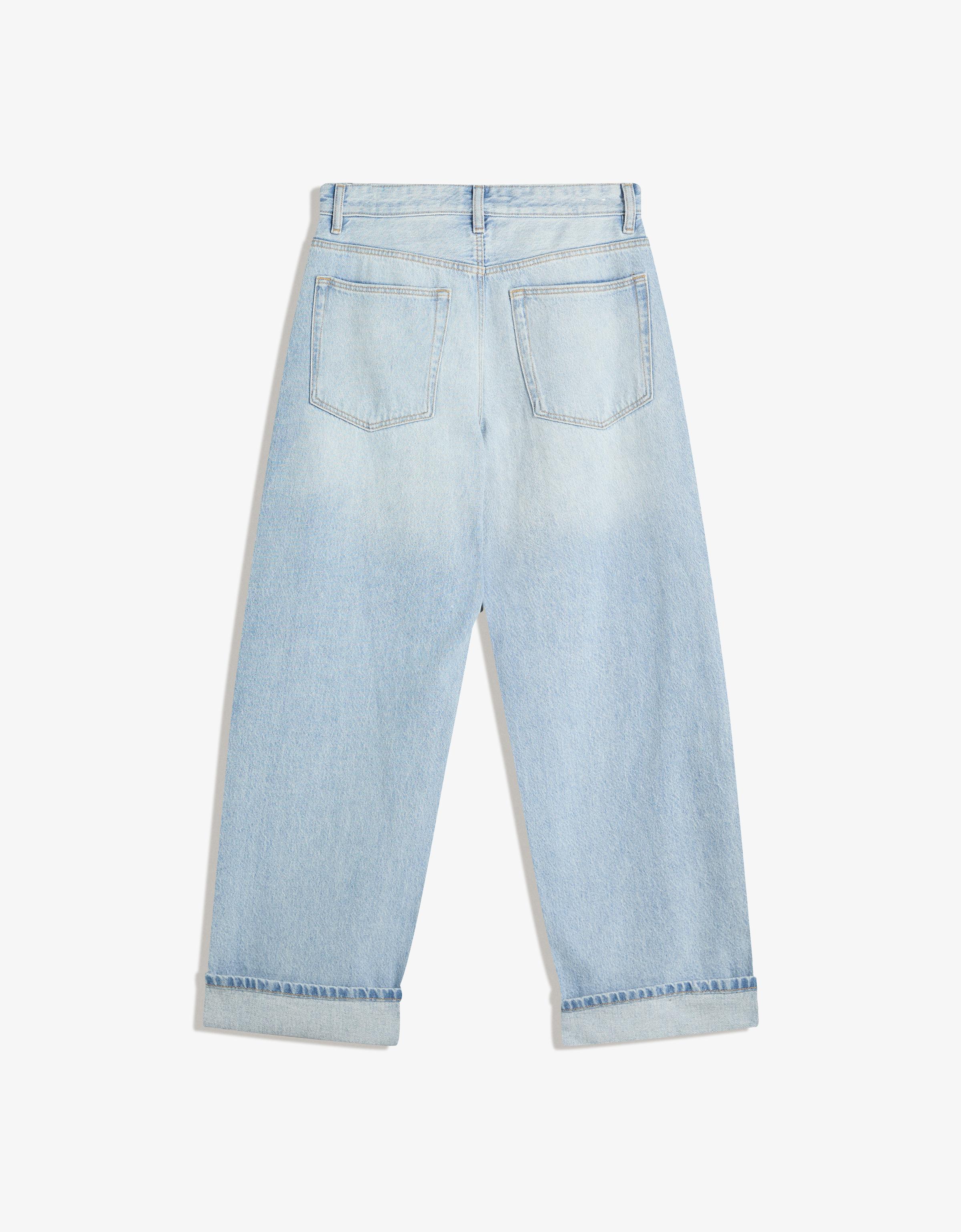 Düşük bel paça detaylı baggy fit jean - Görsel 2