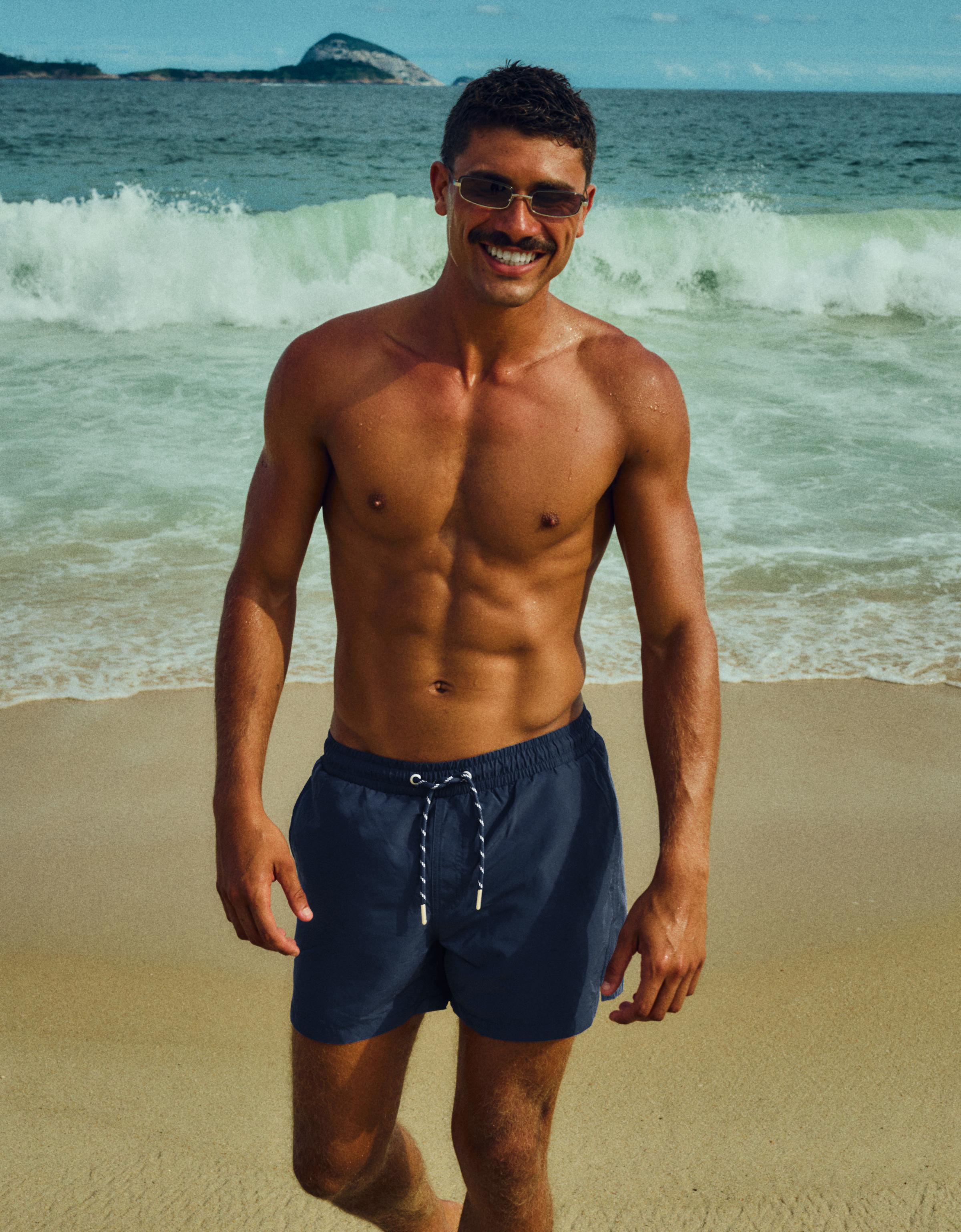 Basic regular fit swim shorts — Navy