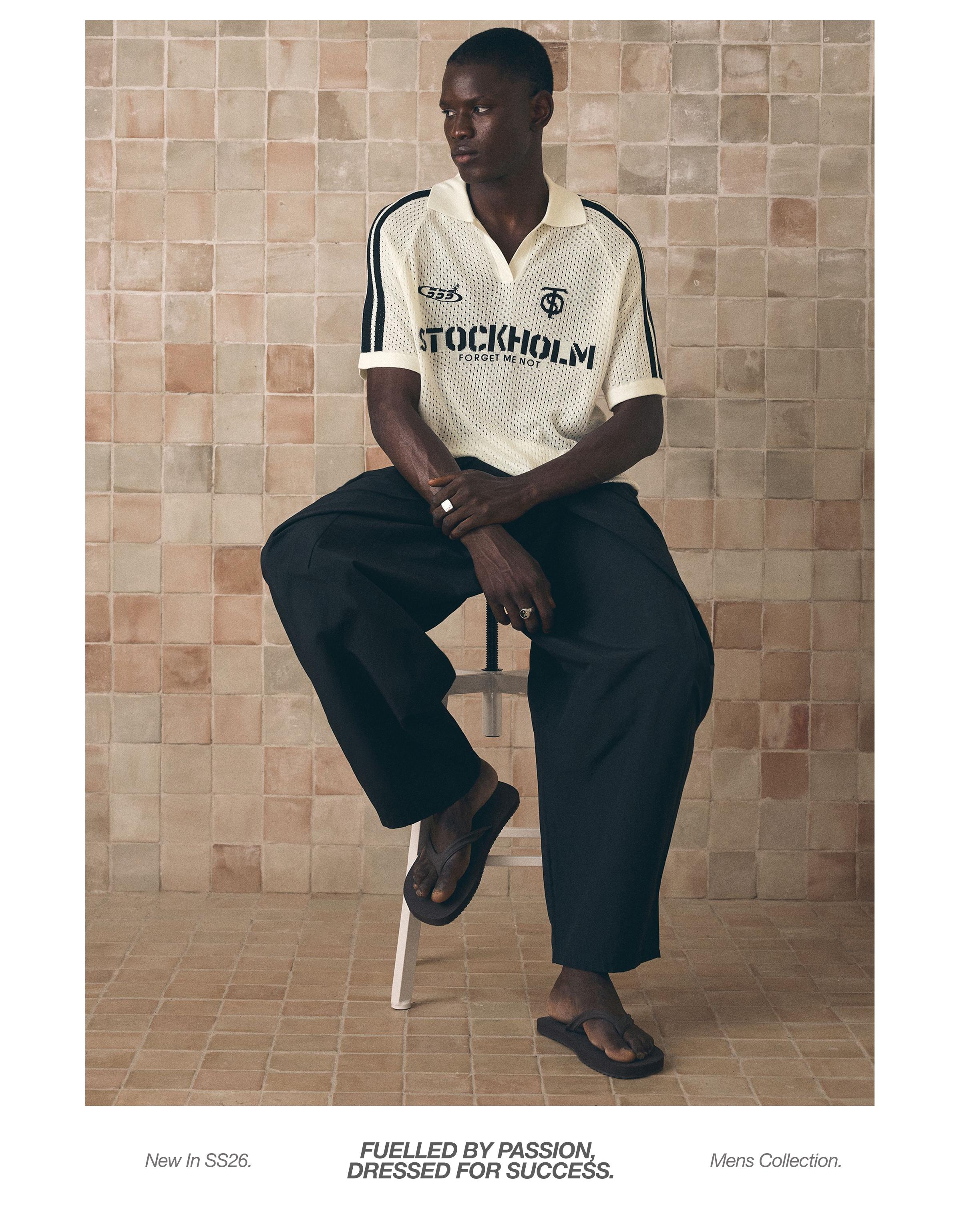 Retrosport print mesh polo — Off white