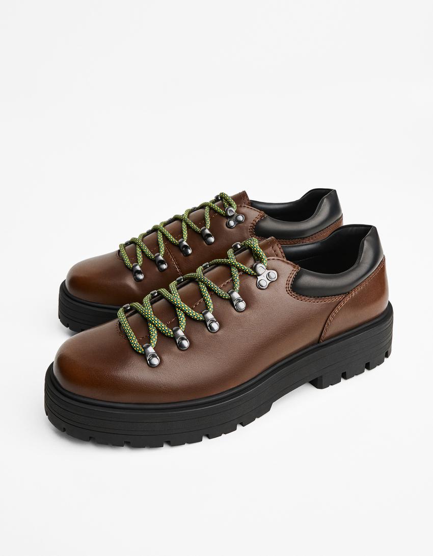 Shoes with metal details-Brown-3