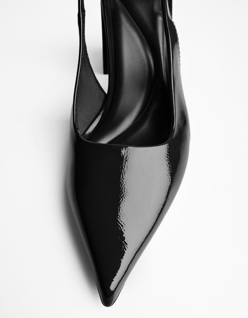 Chaussures à talon large type mules-Noir-2
