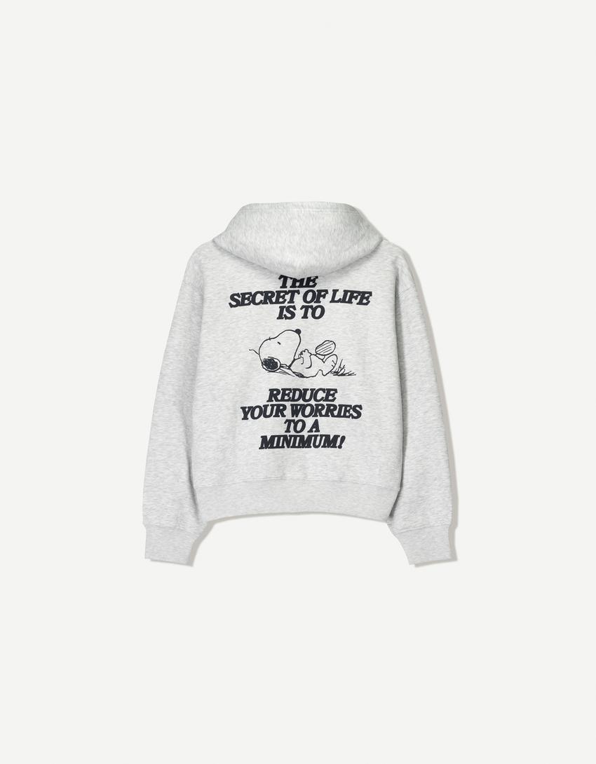Sudadera Snoopy cremallera capucha-Gris-4