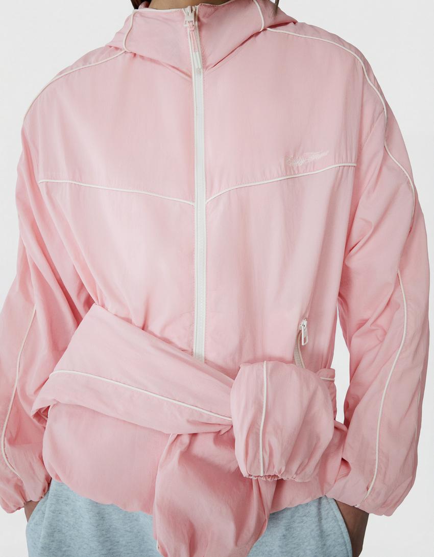 Cazadora técnica capucha-Rosa