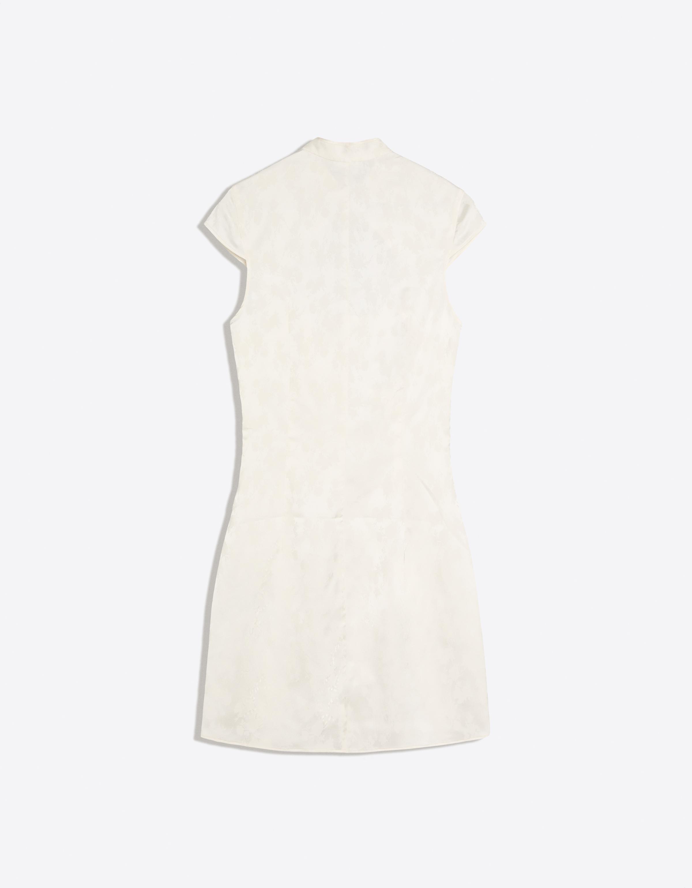 Mini sateen jacquard dress — White