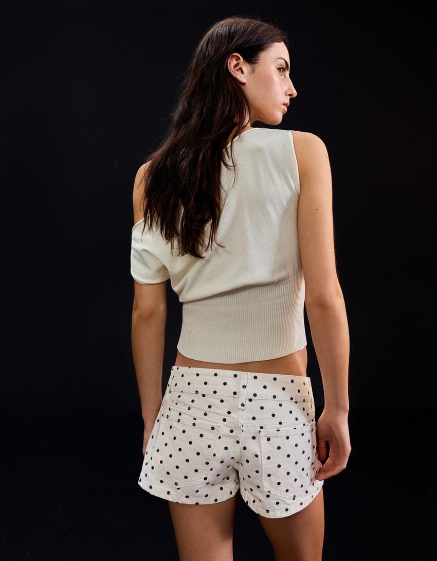Polka dot shorts-White
