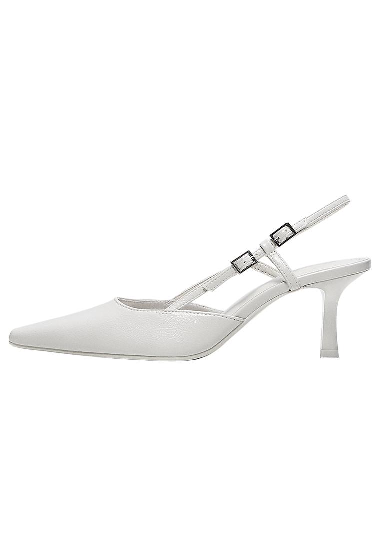 BUCKLED HIGH-HEEL SHOES — WHITE