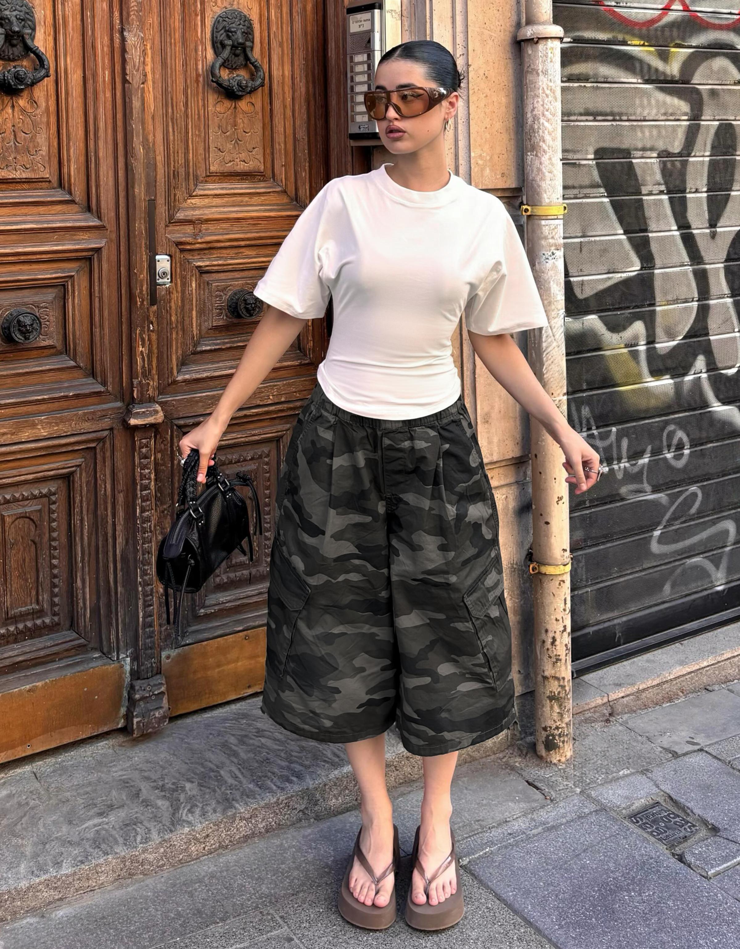 Short-sleeved corset T-shirt — Off white