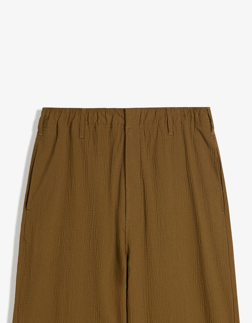 Balloon fit trousers-Brown-2