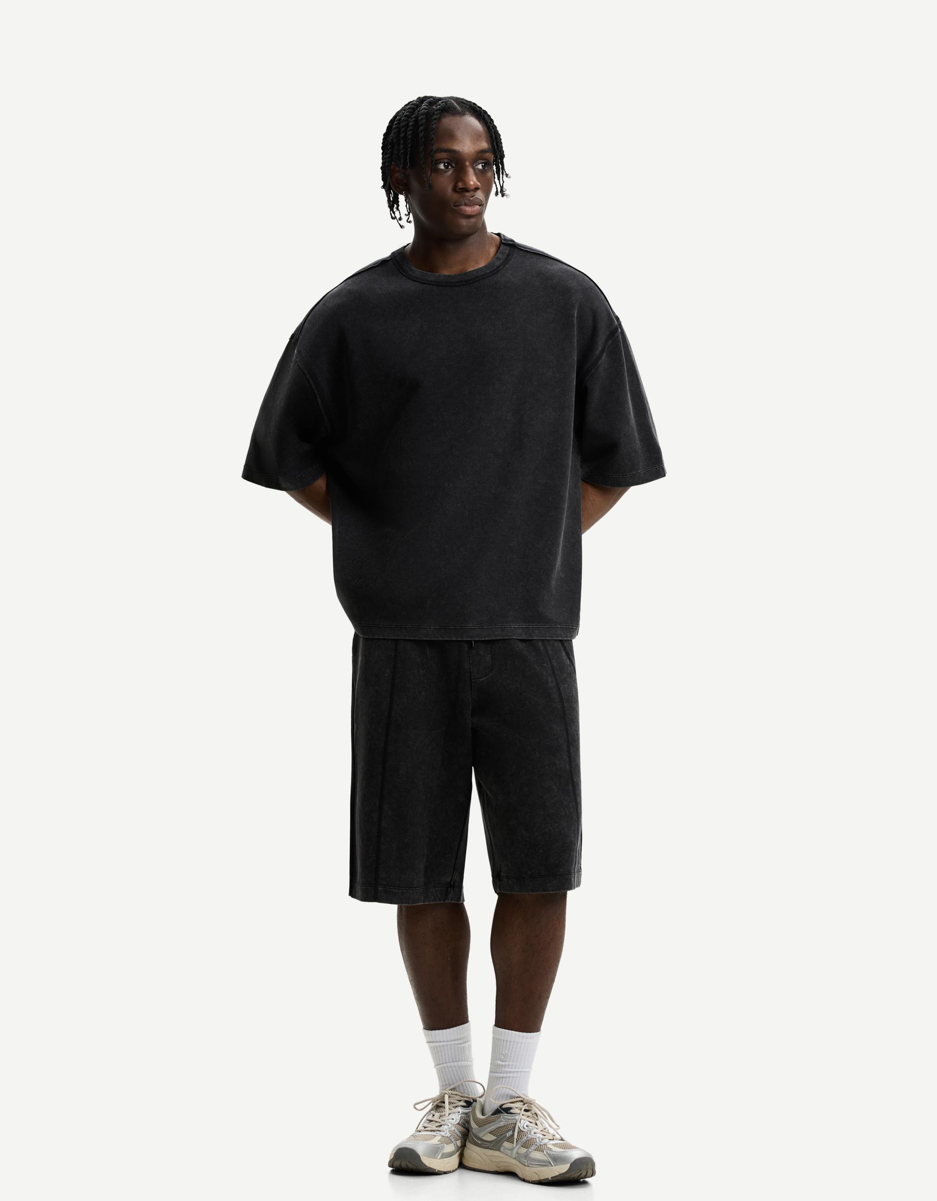 Oversized interlock T-shirt met korte mouw