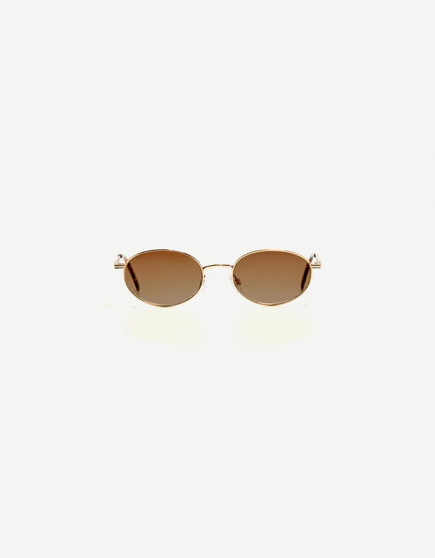Metallische Sonnenbrille-Beige-2