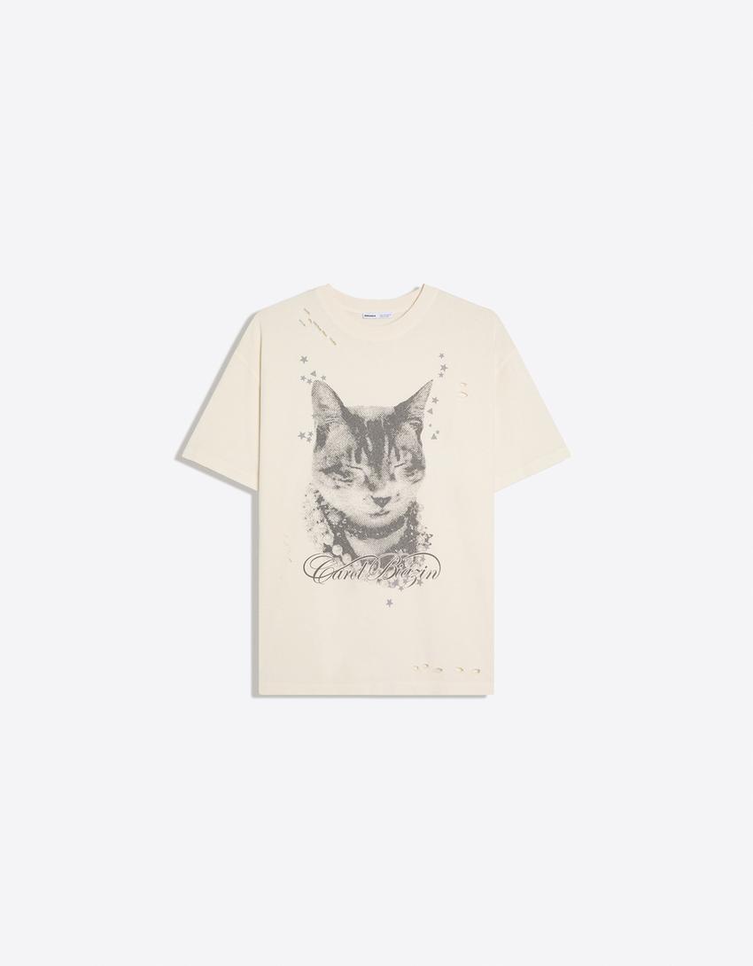 Oversize Carol Biazin Collection print T-shirt-Off white