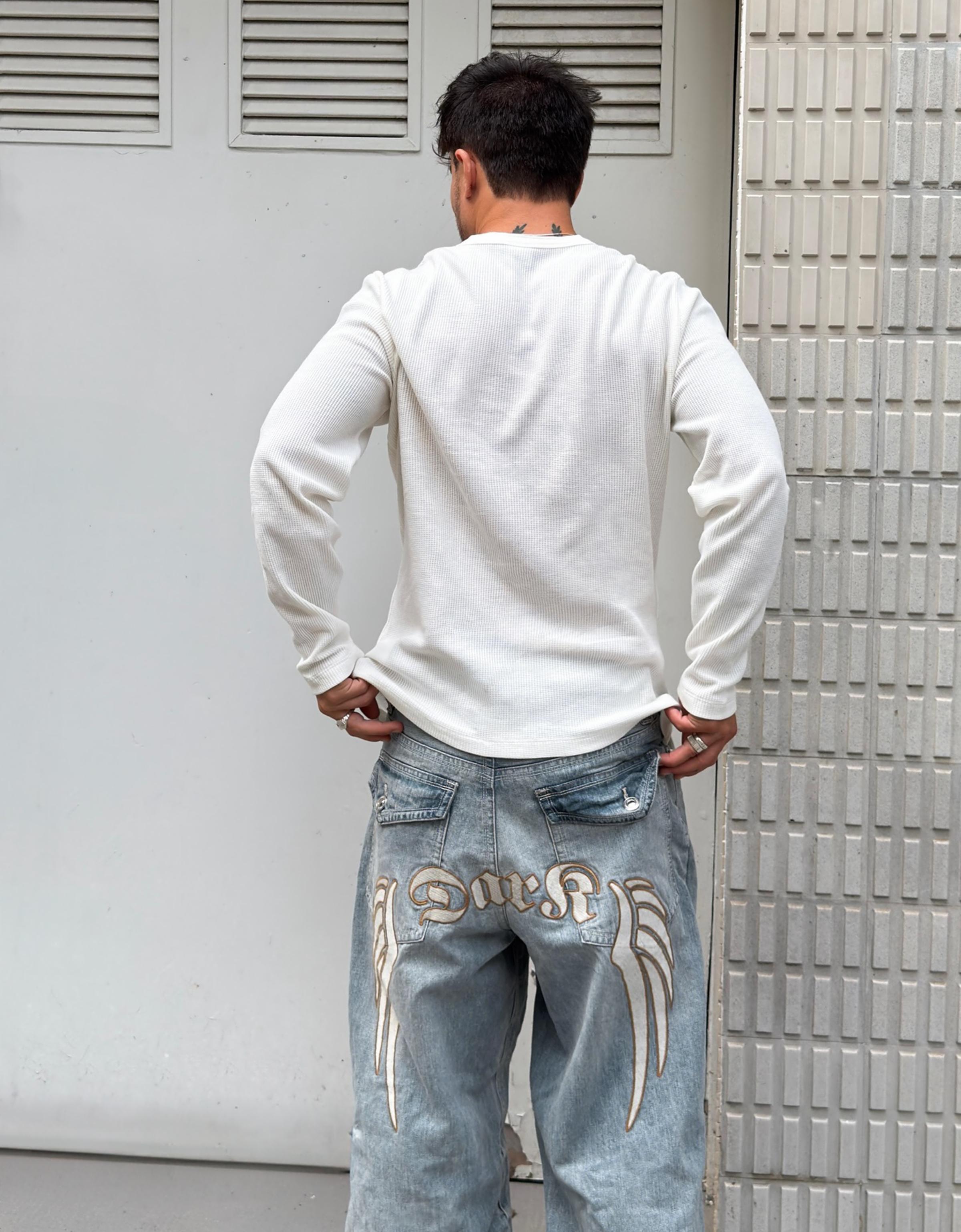 İşlemeli super baggy fit jean - Görsel 28