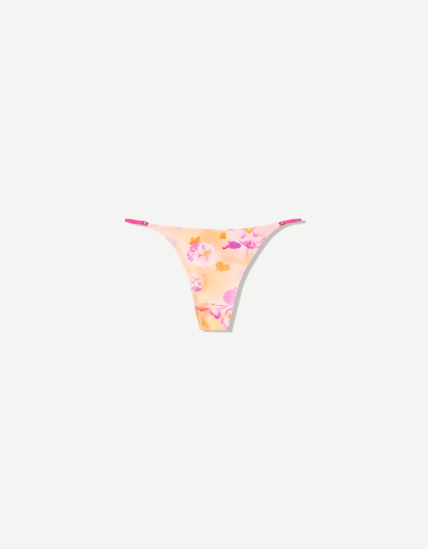 Bershka Braguita Bikini Flor Mujer Xs Rosa